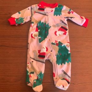 Carter’s baby Santa fleece zip up sleep/play